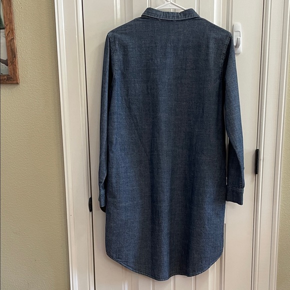 Easel Denim Blue Long Sleeve Shirt Dress - Picture 9 of 9